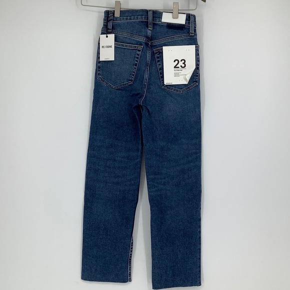 NEW! RE/DONE Size 23 70s Stove Pipe Denim Jeans True Indigo $275 msrp I6-8 - Picture 3 of 10